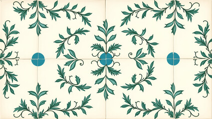 Mediterranean vine seamless tile pattern with olive tendrils and turquoise accents perfect for coastal homes concept as Olive tendrils and turquoise accents create Mediterranean vine seamless tile pat