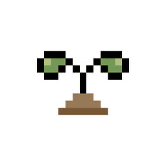 Fototapeta premium sprout plant retro pixel art