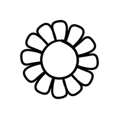 Flower hand draw doodle Vector icon