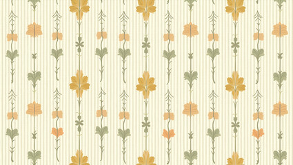 Art Nouveau Vine Seamless Tile Pattern: Flowing Lines & Pastel Colors for Elegant Dining Rooms