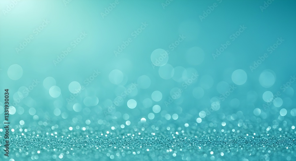 Aufkleber a serene blue background filled with soft, sparkling bokeh effects, creating a calming and dreamy at