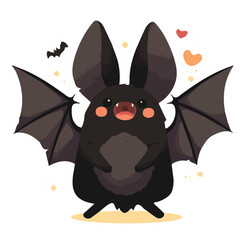 Bat character vector illustration