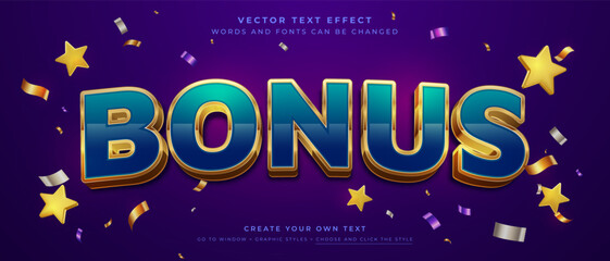 Bonus Rewards Celebration Text Effect, Vector graphic styles
