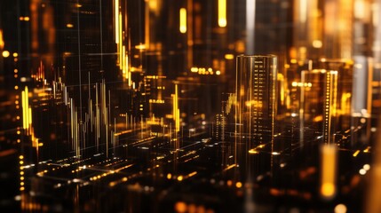 A 3D currency exchange business concept with digital finance data, golden economy visuals, and wealth accumulation