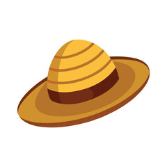 Brown Beach Straw Hat Vector Illustration ? Cartoon, Clipart & Line Art Design 1.eps