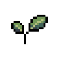 Obraz premium sprout plant retro pixel art