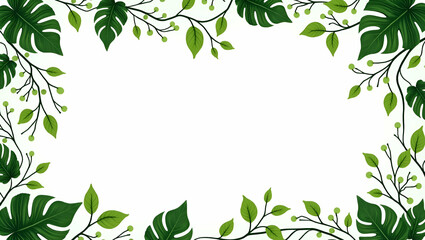 Obraz premium Lush Green Ivy Leaves & Vibrant Tendrils: Tropical Seamless Tile Pattern for Sunny Lounges