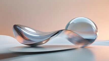 Glossy Abstract Shape with Organic Form