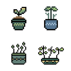 sprout plant retro pixel art