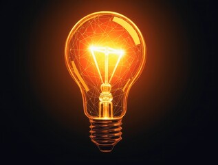 Glowing light bulb representing creativity and innovation