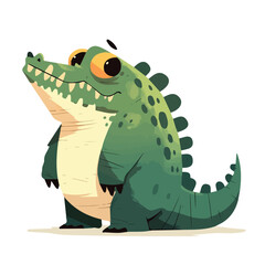Crocodile character vector design in flat style
