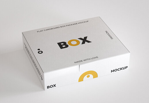 Flat Packaging Box Mockup