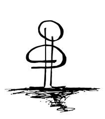 Vettoriale schizzo di un pupino con le braccia a simboleggiare un abbraccio 