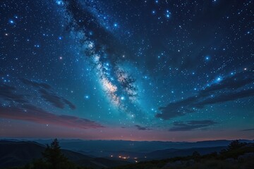 Celestial Marvels Shining in the Evening Sky with Bright Constellations and Expansive Universe