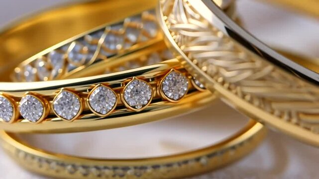 Goldene Eheringe auf einer funkelnden Oberfl&auml;che