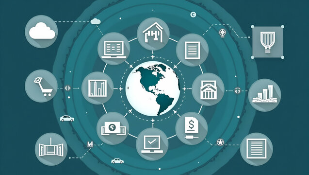 Flat ESG supply chains sustainable procurement ethical sourcing transparency traceability risk management concept as Illustration depicting ESG supply chains focusing on sustainable procurement ethica