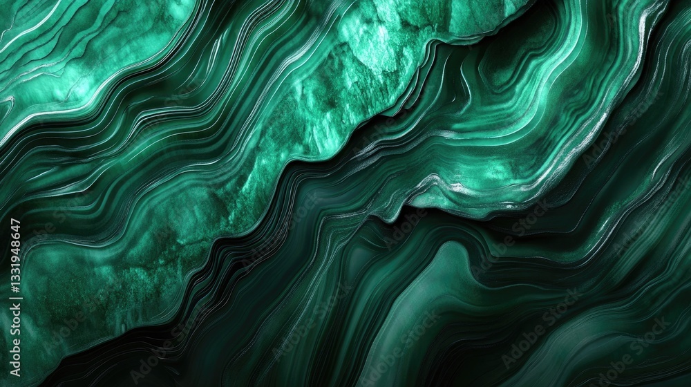 Poster stunning emerald green marble texture with swirling wave patterns abstract background image