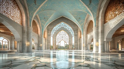 Fototapeta premium Grand Mosque Interior, Majestic Architecture