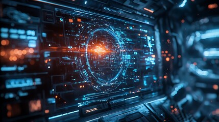 Futuristic Tech Interface  Digital HUD Display