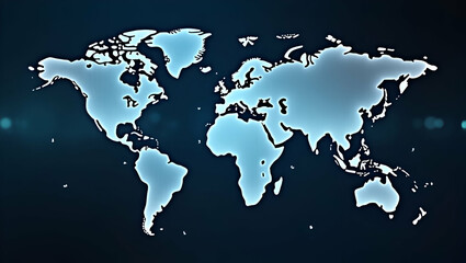 Naklejka premium Flat Double exposure global world map on business financial stock market trading background. concept as Double exposure of a global world map layered on a business financial and stock market trading b