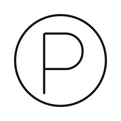 Fototapeta premium Parking line icon editable stroke vector object use for parking applications navigation tools urban planning designs parking location availability guidance