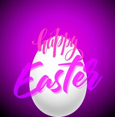 Happy Easter greeting card template, vector illustration in art style