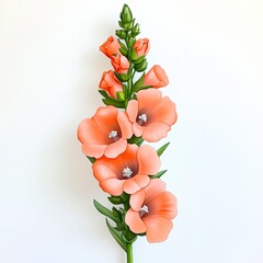 A vibrant arrangement of orange blossoms against a white background, perfect for use in floral design projects, greeting cards, or as a decorative element in digital art and marketing materials,