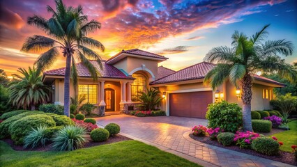 Fototapeta premium Florida House Exterior - Sunny Day Dream