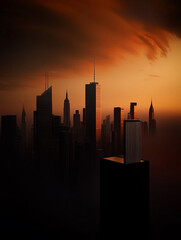 Obraz premium Cityscape, generative AI