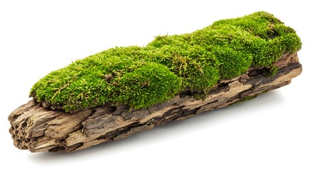 Lush Green Moss Growing on Rustic Old Wood Log Nature wet life wild damp plant flora fresh image    