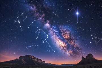 Captivating Night Sky Display Featuring Constellations and Cosmic Wonders