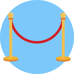 Rope Barrier Icon – A classic rope barrier with two stanchions, symbolizing VIP access or event entrances at prom.