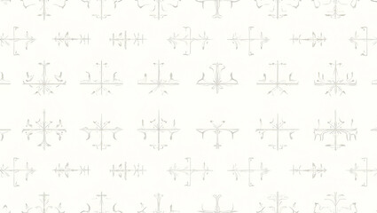 Charming Flat Shabby Chic Hibiscus Seamless Tile Pattern: Distressed Hibiscus with Soft Grey Accents on White Background for Elegant Spaces