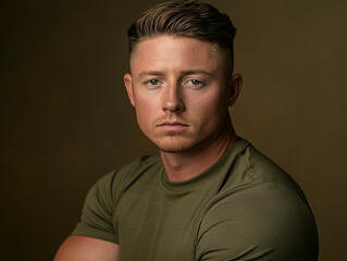 Obraz premium Fitness strong man portrait, male portrait close up
