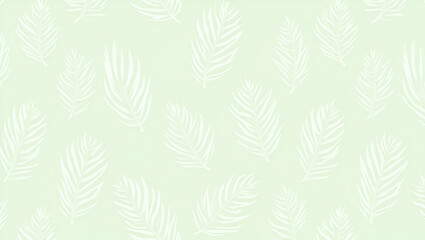 Obraz premium Minimalist Palm Leaf Tile Pattern: Soft Greens for Modern Offices