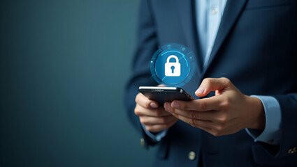 Secure Your Connection: A Cute Flat Illustration of a Person Using a Smartphone with VPN Icon to Access Virtual Private Network Protocols Safely and Effectively