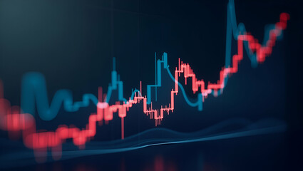 Fototapeta premium Flat Vector Illustration of Stock Market Growth: Generative AI Finance Chart for Smart Investors