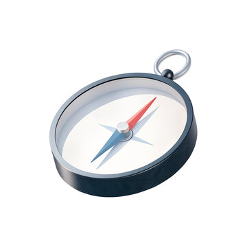 3d compass navigation tool on white background clip art preview
