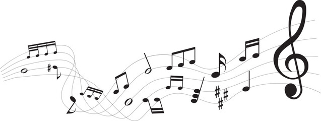 vector illustration of sheet music - musical notes melody	
