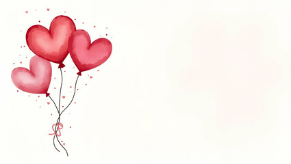 Heart Shaped Balloons in Pink Tones: Whimsical Watercolor Illustration for Romantic Designs and Celebratory Invitations - Perfect for Your Next Event!