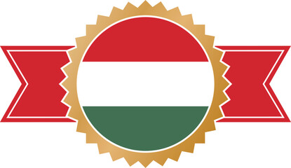 simple gold award ribbon banner with flag of Hungary