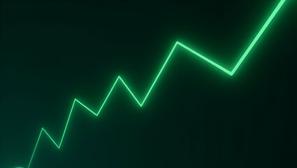 Naklejka premium Seamlessly Looping Animated Stock Market Graph with Green Uptrend