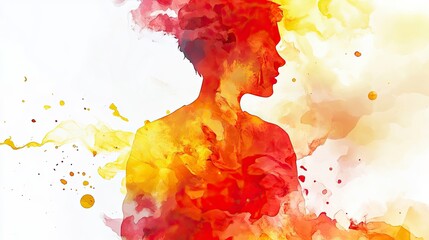 Creative silhouette of a person immersed in vibrant colors depicting emotions and artistic expression
