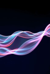 Swirls of vibrant pink intertwine with deep black, forming elegant waves that ebb and flow. The scene captivates, evoking a sense of movement and rhythm in the night Generative AI