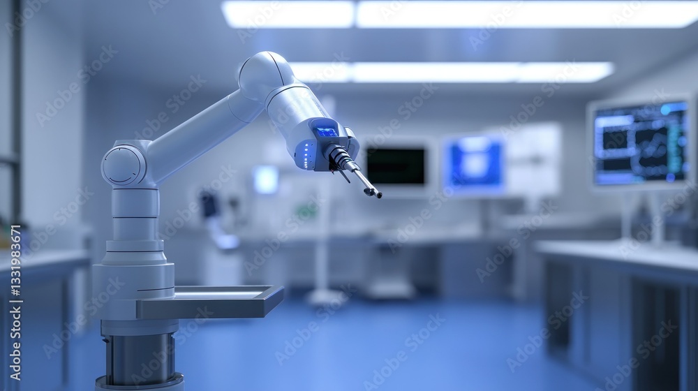 Poster a robotic arm performing precise actions in a sterile environment