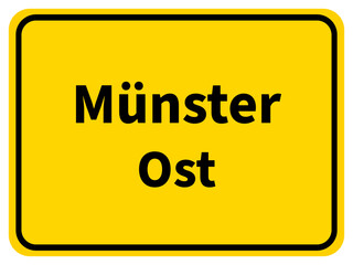 Illustration eines Stadteingangsschildes von Ost, einem Stadtteil der Stadt Münster