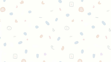 Playful Whimsical Pilea Leaves Seamless Pattern in Soft Pastel Colors for Creative Projects