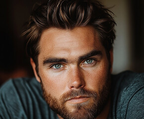 Obraz premium Fitness strong man portrait, male portrait close up