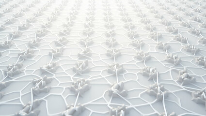 Fototapeta premium Seamless Tile Design: Overlapping Digital Grids with Isolated White Balance for High-Tech Networks