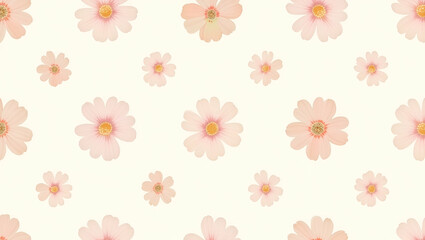 Vintage Inspired Pastel Floral Seamless Pattern for Elegant Spring Garden Decor - Photo Stock Concept